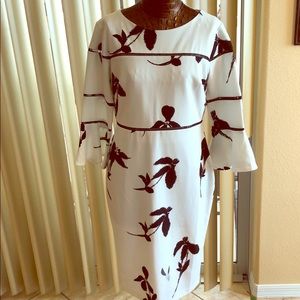 Neiman Marcus Black and White Floral Dress